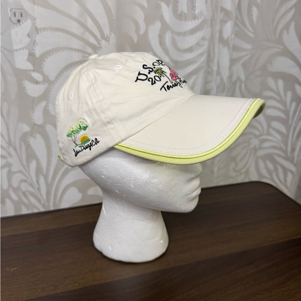 ⛳️ U.S Open 2008 Torrey Pines Kate Lord White Golf Baseball Cap with Embroidery